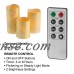3pc Wax Flameless LED Candles with Remote by Lavish Home - Gold   568105556